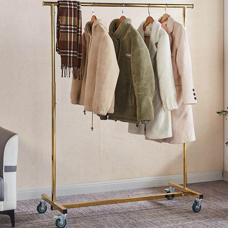 轻奢带轮可移动衣帽架客厅家用衣服收纳架简易衣架卧室落地挂衣架