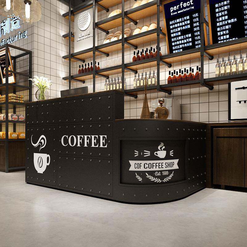 复古工业风收银台转角小吧台桌酒吧服装店柜台餐厅奶茶店前台接待