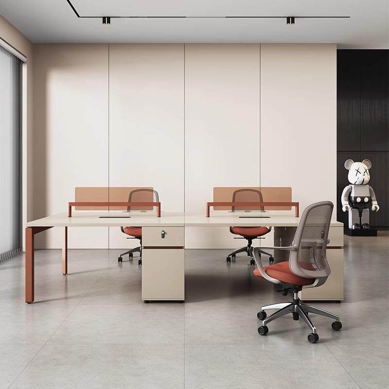 办公桌4人员工位简办公室职员桌椅组现代约合卡座屏风工位单HT-98