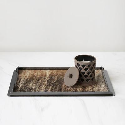 现代轻奢属马毛长方形创酒意托收盘置物金纳摆UQI件桌面客厅店样