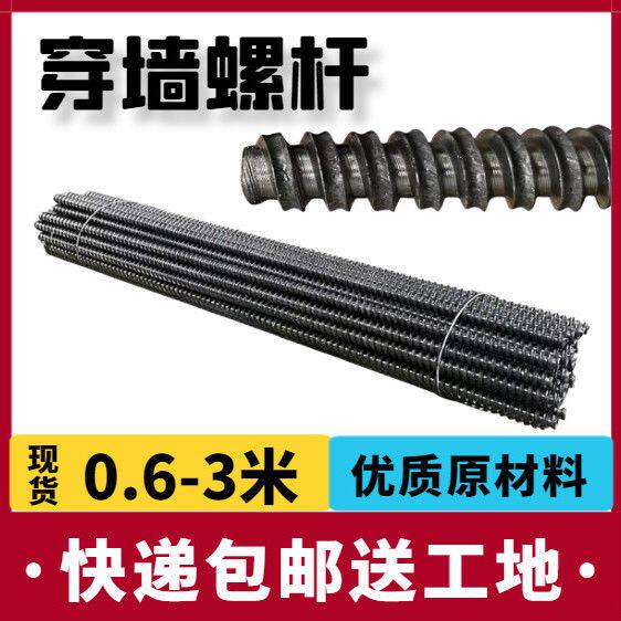 建筑穿墙丝杆粗牙螺丝通丝螺栓模板粗扣工地木工梯形拉丝杆一整套
