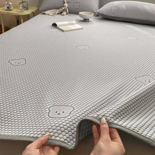 母围婴级A类夏季可冰豆豆凉席提花调软席床YS笠款全包折叠可空水