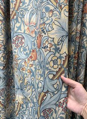 新款轻奢欧窗帘卧客厅加厚隔热遮窗60553帘布美式光飘窗短帘式门