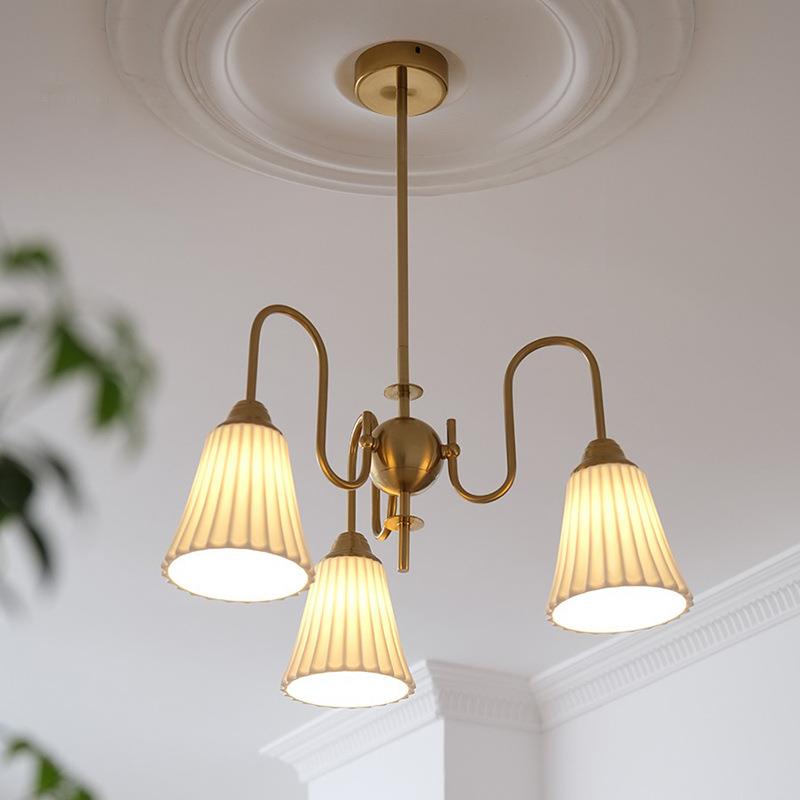 法房式饰中古客厅代吊灯现简约陶瓷艺术装复古美式SM-D454洋餐厅