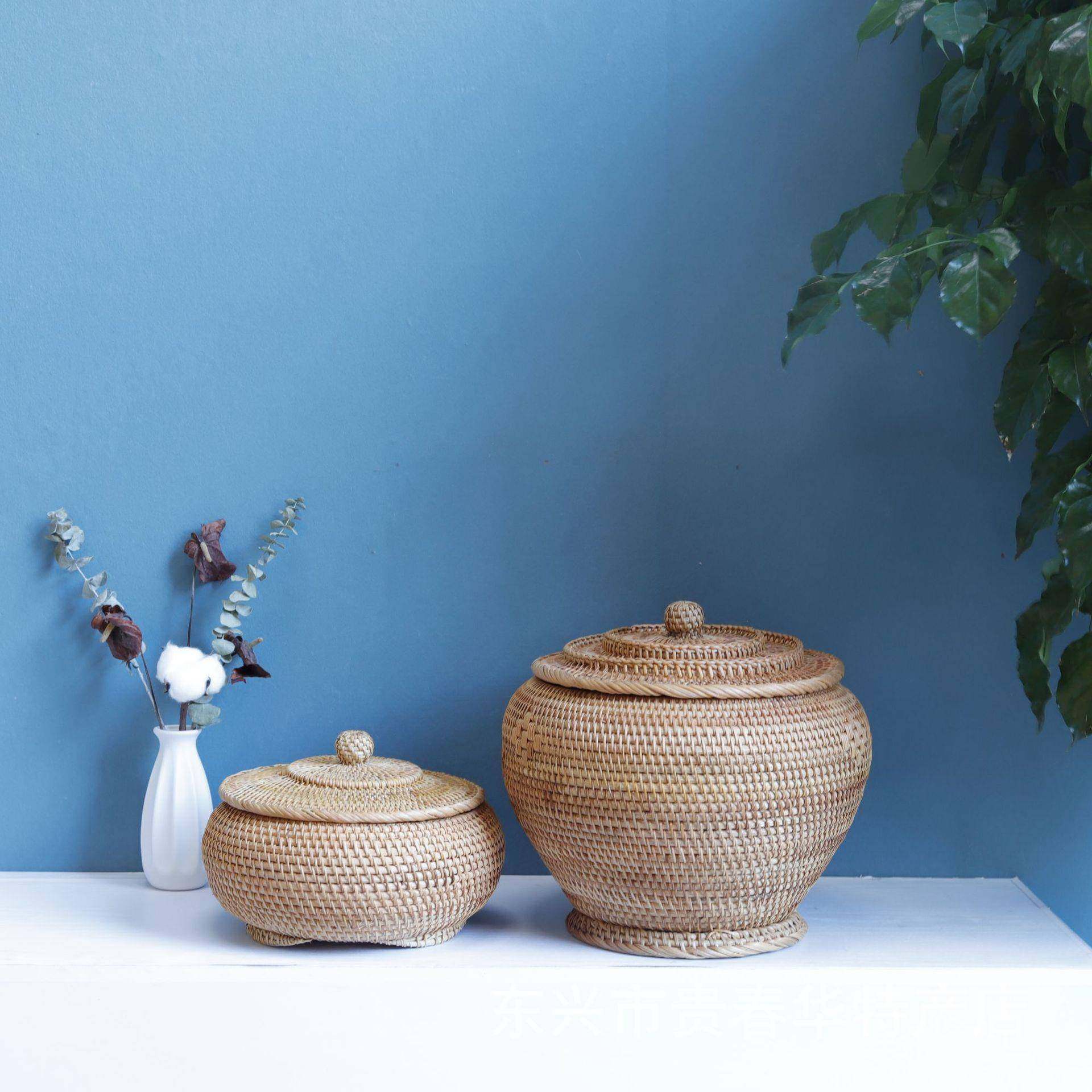 越南秋藤手工编织家居藤编收纳筐创意摆件真藤置物篮复古天坛罐,纺织面料/辅料/配套,纺织机械配件,淘宝优惠券,粉丝福利购,淘宝优惠卷