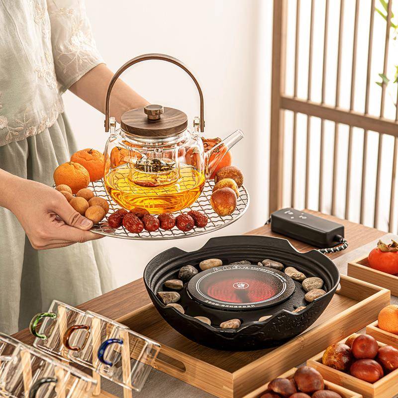 围炉煮茶日式风月笼提梁壶电陶炉煮茶器套装室内配件烤火炉茶炉