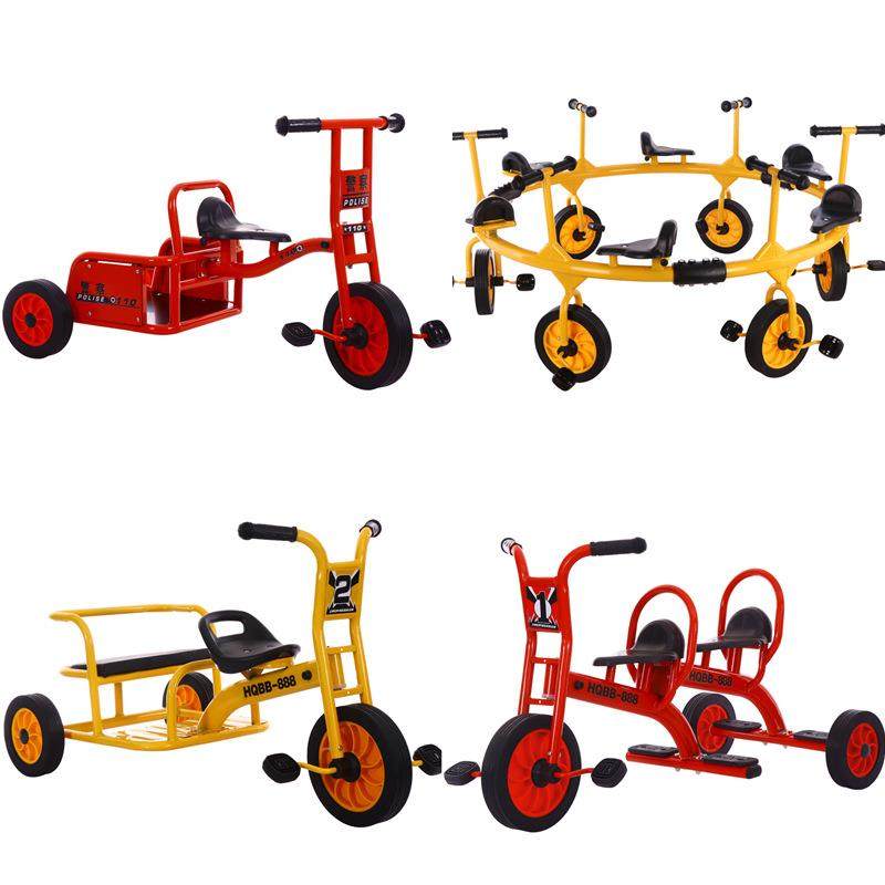 幼儿园儿童三轮车双人幼教三轮车小孩脚踏车可带人玩具车直发