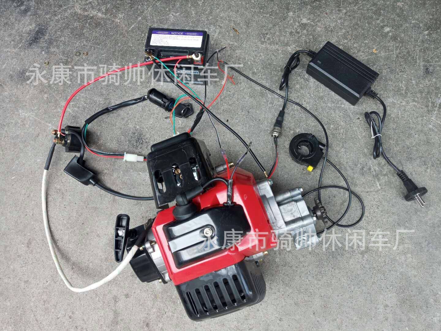 改装发动机套装/40-5发动机二冲程电启动汽油滑板车发动机总成