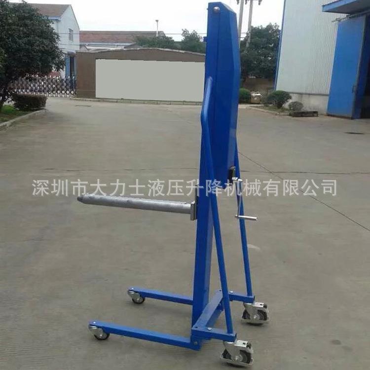 工位单轴手摇式纸筒堆高车100kg1.5米迷你堆高机轻型装缷手推车