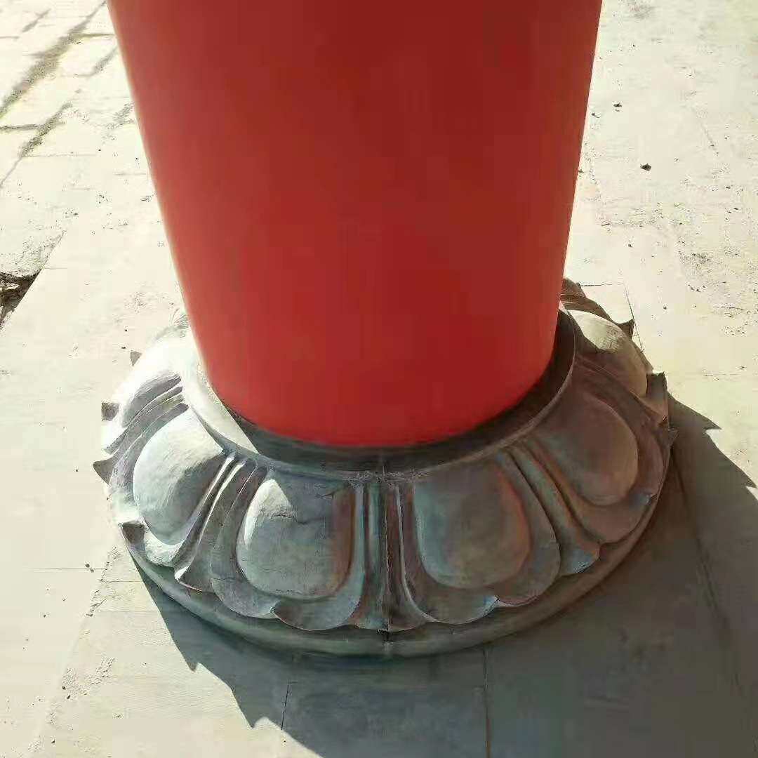 青石莲花柱墩柱顶仿古柱基石庭院古建柱脚柱石莲花础石柱墩空心