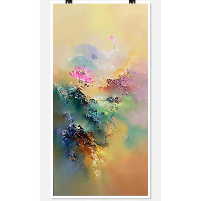 纯手绘油画入户玄关装饰画现代简约走廊挂画抽象立体手工画向日葵