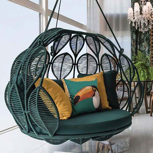 户外网红双人打卡吊篮景区藤编秋千庭院室内落地摇篮阳台大吊床