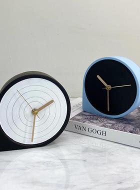 简床头ADX创意座钟家用台式坐静音桌件面钟时尚台钟面摆约桌面时