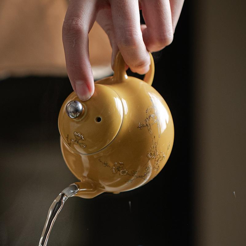 弥言暗套香MHCH茶壶手工泡带茶壶单壶文人手执壶球孔潘壶功夫茶壶