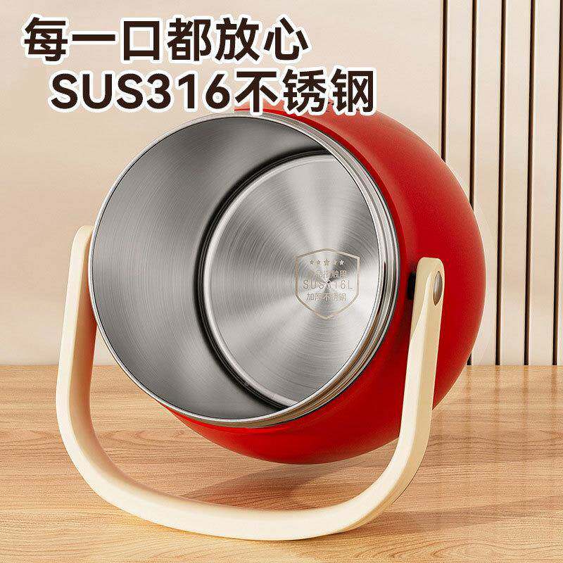 1大壶容量36不锈钢焖锅便携手提带饭闷上班族保温锅多提层保温饭