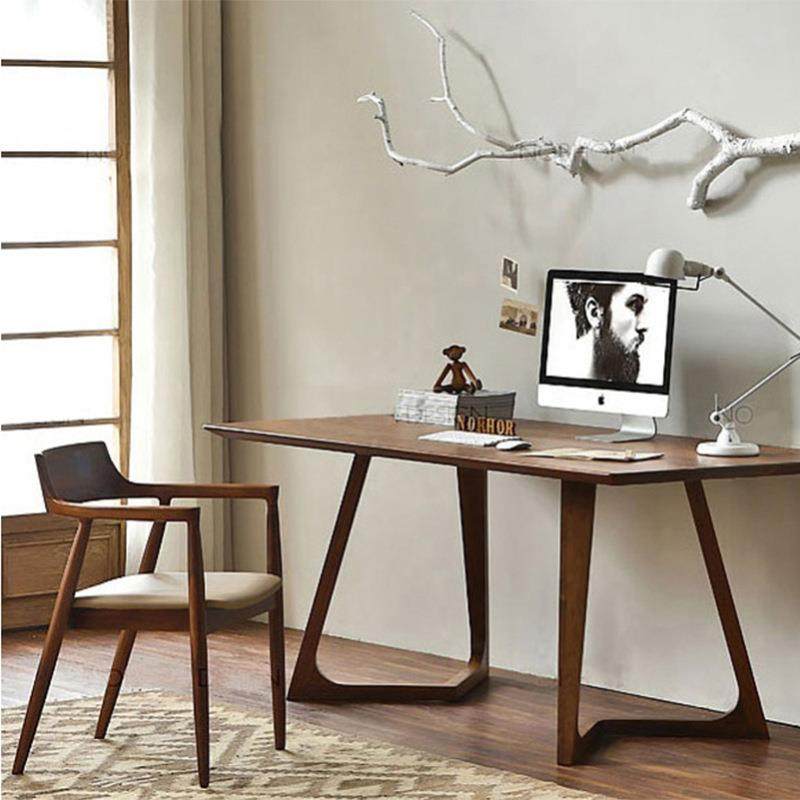 北A390欧实木餐椅带岛扶手简约尼迪总统椅新中式皮椅厅休闲肯餐广