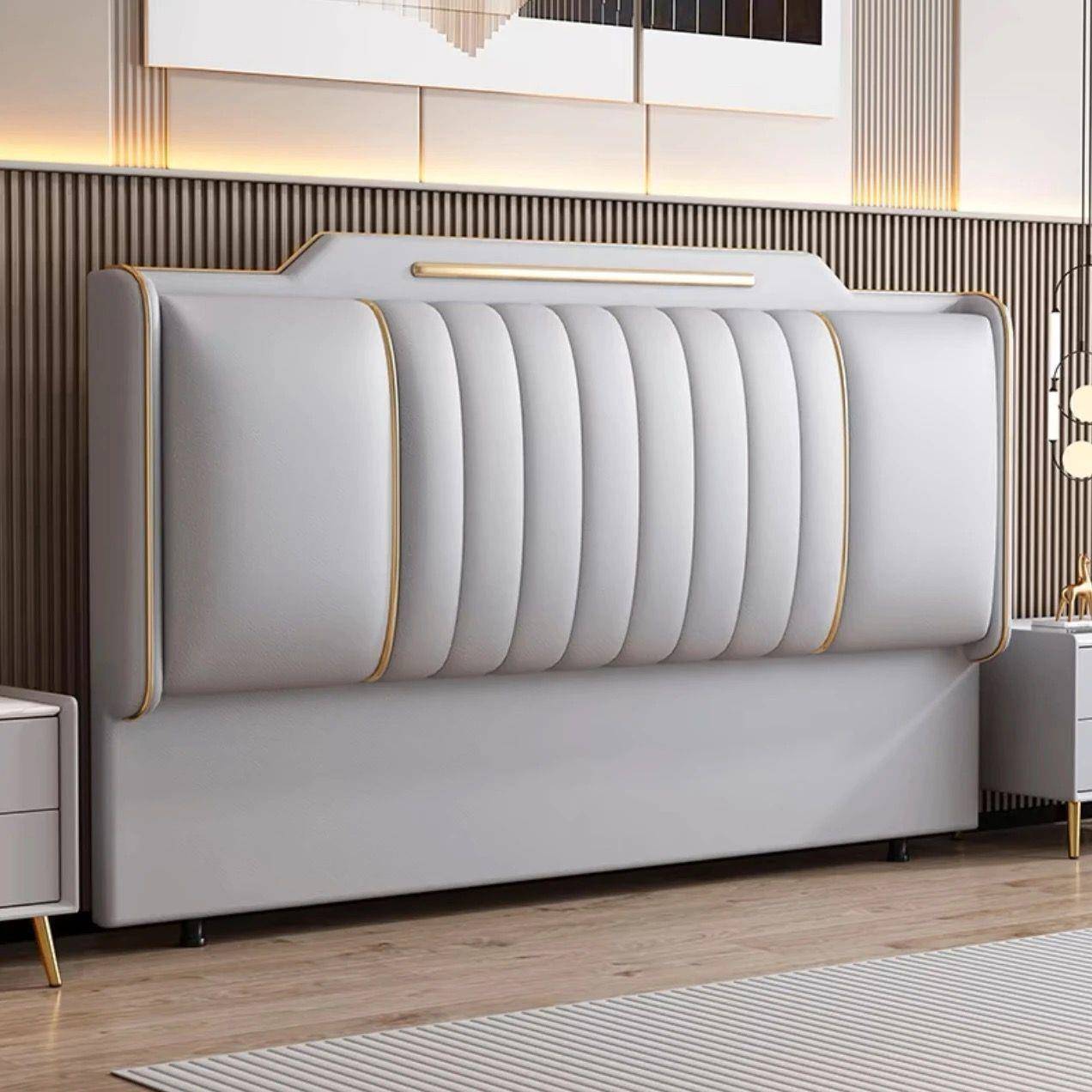 现床头板背软包厂家直供猫爪皮靠2025新款北欧简约代落地实木床头