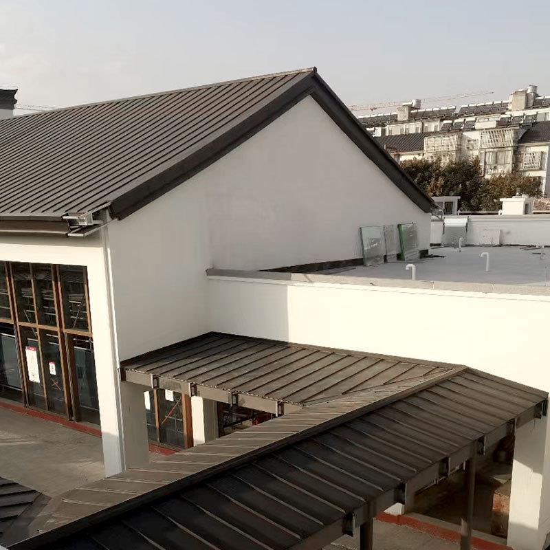 钛锌金瓦属屋HTK面板立边合钛锌板建材面咬板仿古室外屋面板设计