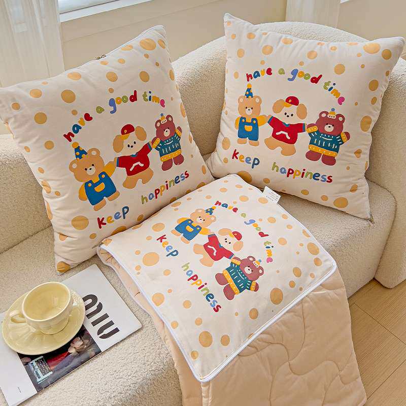 纯棉抱枕被子两用二合一加厚可折叠车载靠垫办公室午睡毯子枕头被