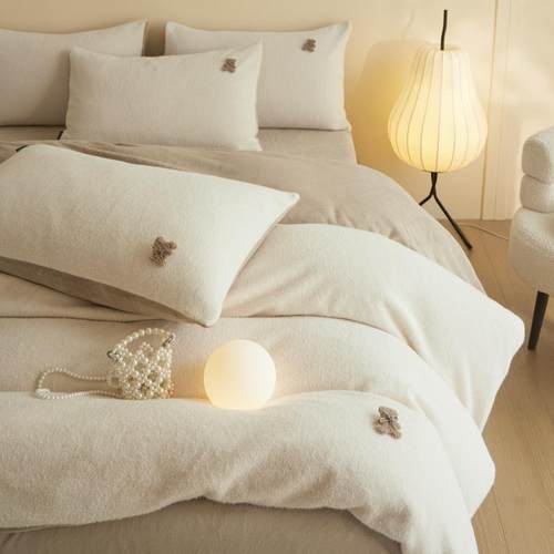 2025新款260克加厚全消光糯米绒阳光绒加厚保暖四件套床单那被套