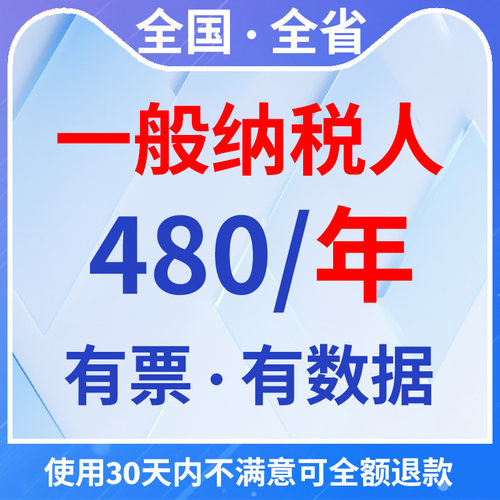 全国一般纳税人专属代理记账服务480一年（0-10人）