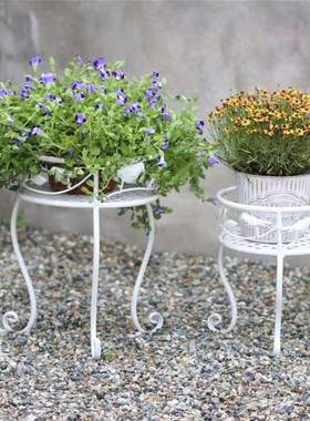 欧式复古小鸟花艺凳花架两件A1.19小套铁做旧花盆庭院户花园外装