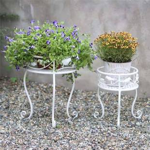 欧式 复古小鸟花艺凳花架两件A1.19小套铁做旧花盆庭院户花园外装