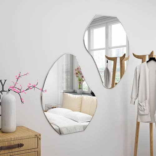 全镜贴墙穿衣镜家用全身客厅卧室简身则TBR约无浴铜装饰室不规异