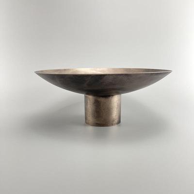 代新中式描金售仿铜金属圆形现托LZQ盘样处板房楼花器软装摆件装