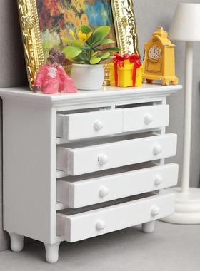 :12娃WYQ娃屋dollh房ouse迷你家具微缩1型小屋儿童场景白色5件模