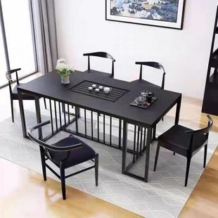茶桌椅组合火办烧石茶台家用大公阳台理石茶几HQT简约代功夫泡茶