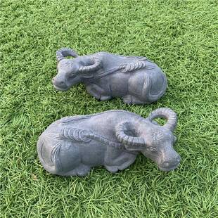 厅石牛摆件石雕牛工艺品天然石材雕刻头金jqwn9988钱牛家石居客装