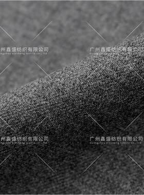 深灰色大定位提呢花竖条纹毛面ZBJ订单款梭织料料斜纹羊毛布W9042
