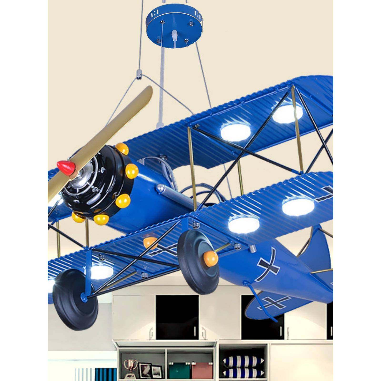 402复古飞机儿式童房男孩卧间室吸顶灯具欧式美卡通创意L吊ED护眼,家装灯饰光源,智能吊灯,淘宝优惠券,粉丝福利购,淘宝优惠卷