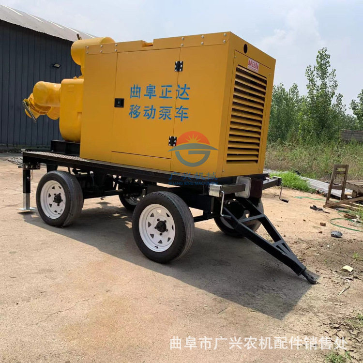 移动式排涝8寸10寸12寸自吸泵车大流量工程排水柴油动力抽水机