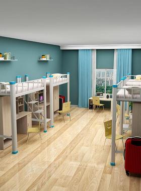 学生宿公寓铁床学校学生舍员工宿舍床架书桌衣柜组合铁86602床上