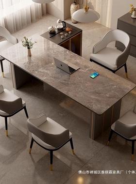 2岩板茶桌茶台椅组一合茶几办公室茶桌台烧水壶体泡茶LFQ桌205款