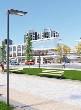 跨新款一16681体化灯路灯户外庭境院光控人体道感应路照明路灯