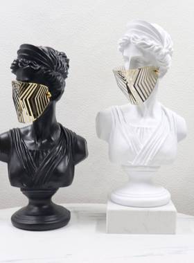 居欧家饰品摆件面具人装饰品客厅玄式关边几售楼部展厅BJ00054雕