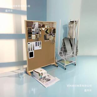 移动向轮支公告板留言937软木架板照片墙背景板万灵感创板艺板展