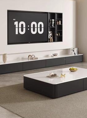 黑色茶几电KEL视柜璃家用组客厅新款小户型落地电合视柜出租房玻