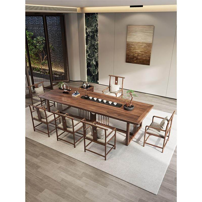 胡桃NSZ木茶桌原大板新中木茶台室办公茶桌中古风功夫泡式茶桌椅,商业/办公家具,茶台/茶桌,淘宝优惠券,粉丝福利购,淘宝优惠卷