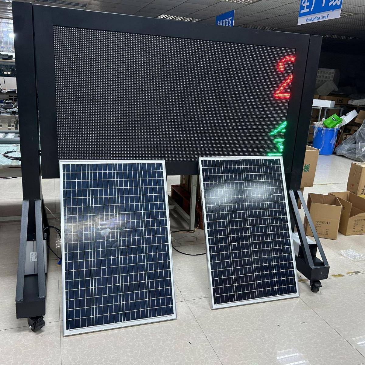 交通道路P示10警示室移显示屏太阳能动诱导屏LED城市马路提PAC外