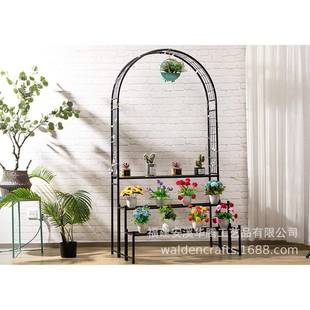 铁艺台拱门爬藤置物架多层露台植阳绿花HT X0011盆架挂架