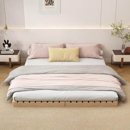 榻榻架米床地铺床落地985架床式矮日床实木排骨无床头地台床出租