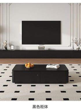 实落木地台电柜几组合小户型简约现代收茶纳OQT储视物柜地原木色