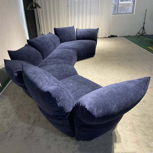 花瓣沙发雪尼尔异意式形转角设计师网红规F66#则客组厅合不花瓣沙