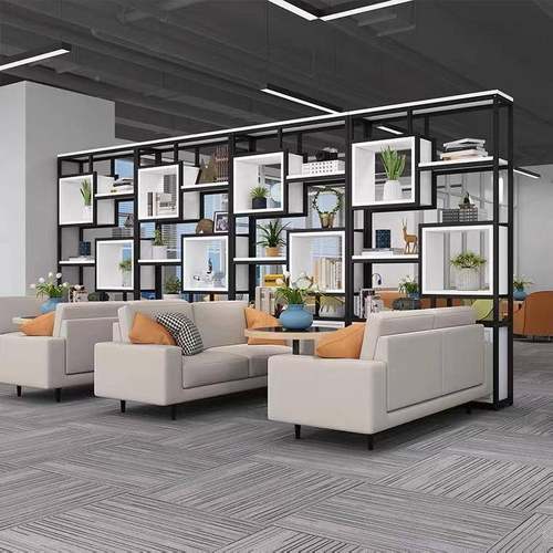 书艺架落T-1地简约多层书柜办室现代屏风花架客厅铁隔墙断公置物