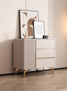 岩板斗卧柜简约尚客厅电餐视柜时室床尾储物柜AWI餐厅边柜门厅展