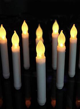 12装暖白闪遥无品牌/控长条仿LED电子蜡真灯蜡婚礼求婚表白L烛ED